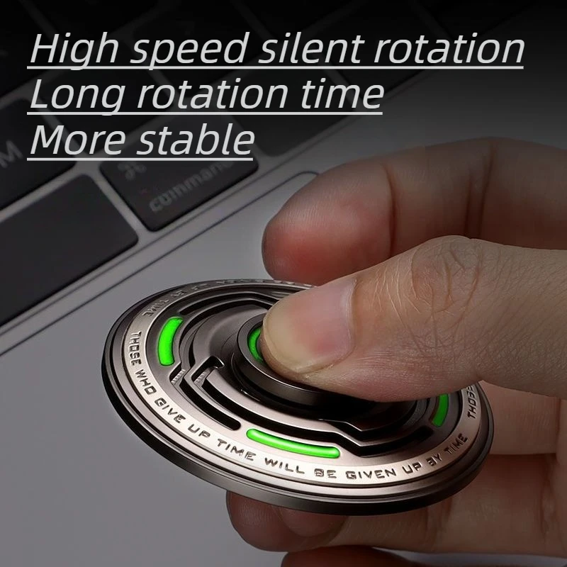 UFO Luminous Fidget Spinner Metal EDC Decompression Toy with Glow in The Dark Stress Relief Office Toys Adults Birthday Gifts