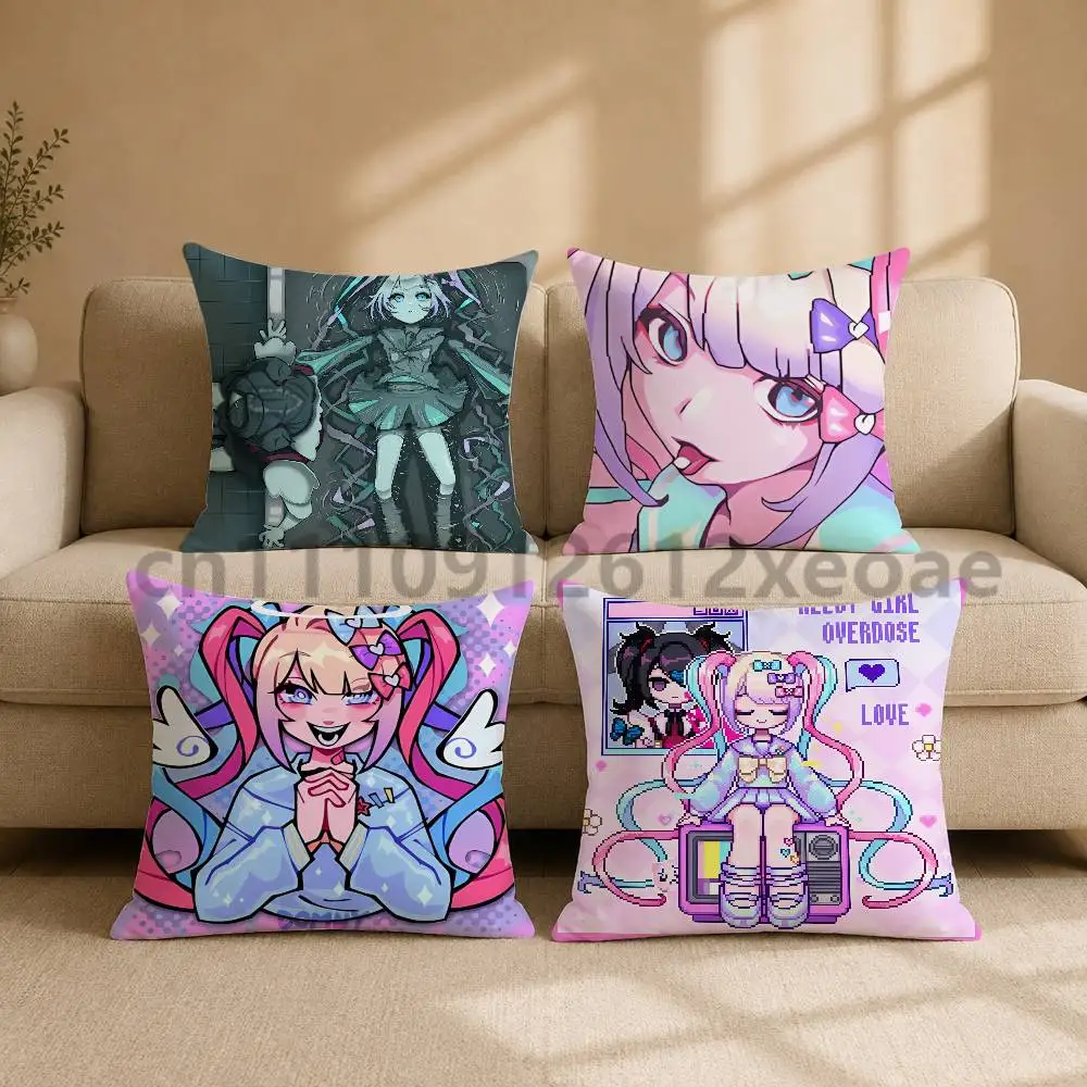 Needy Streamer Overload kangel Printed Throw Pillow Cover Cushion Case for Sofa Bed Car Living Room Bedroom Home Decor