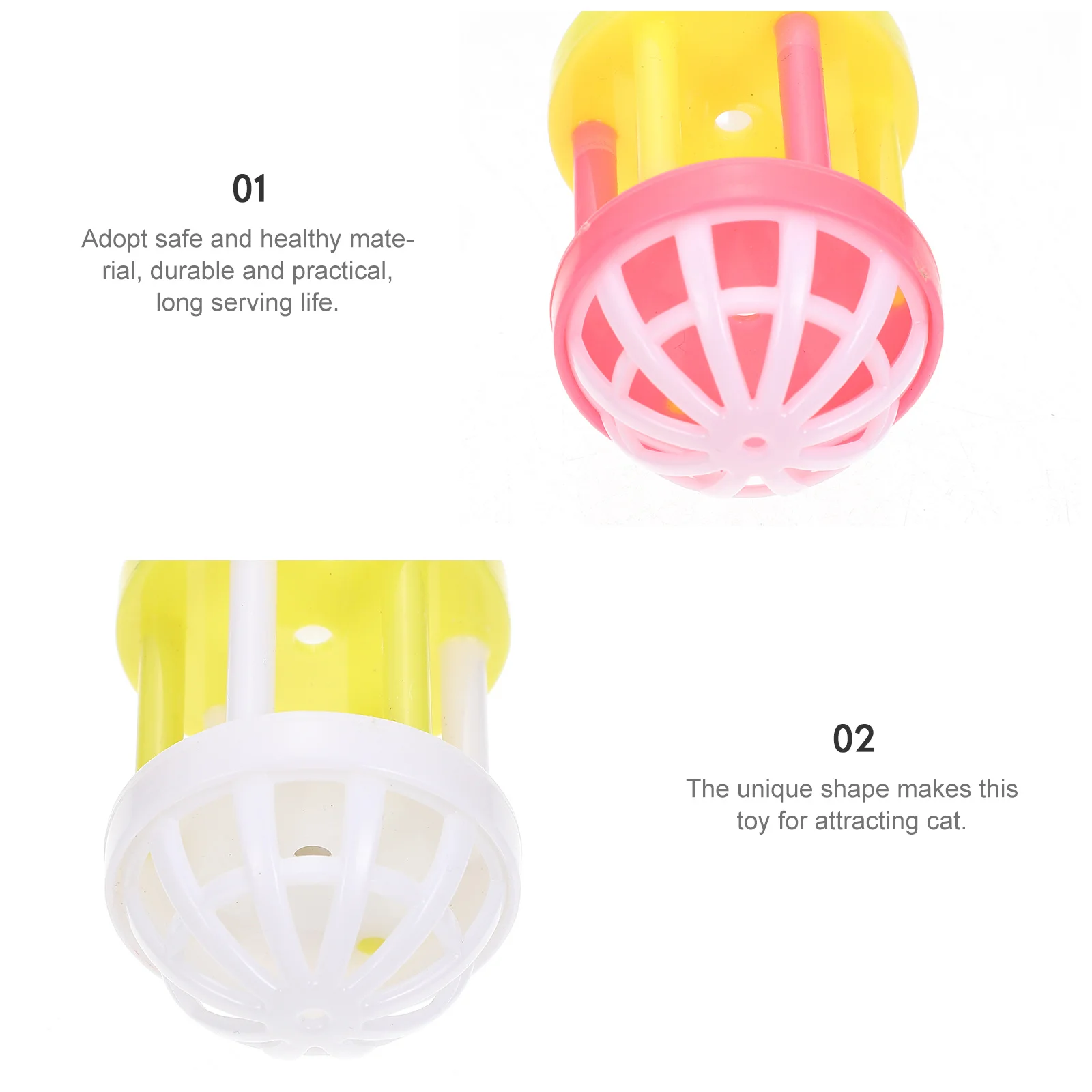 

10Pcs Cat Bell Teasers Durable Interactive Kitten Accessories for Mental Health Stimulation Portable Colorful Cat