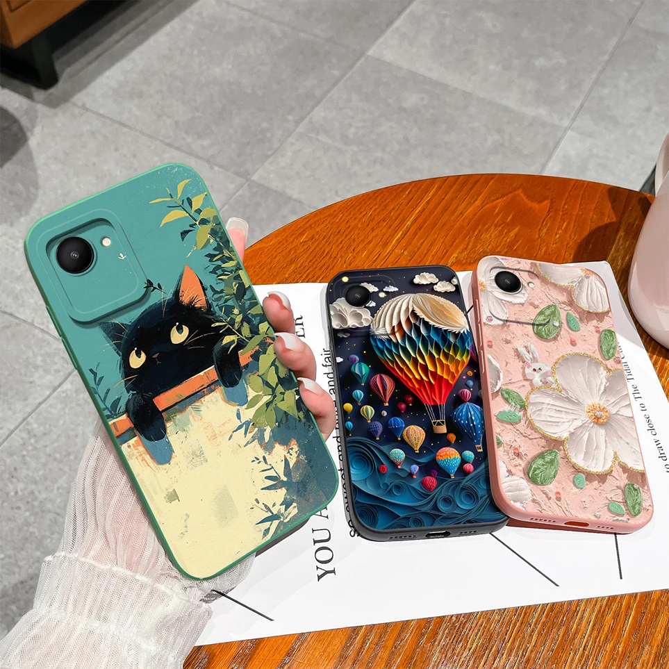 For OPPO Realme Narzo 50APrime 50i 50A Case Tulip Soft Silicone Shell For Narzo50i Cover 50A Prime Coque 50i Funda Capa