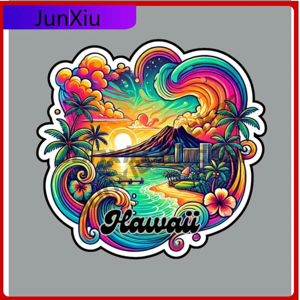 

Hawaii Travel Sticker Fridge Or Laptop Windshield Luggage Kayak Suv Camping Logo Sticker For Car Decoration Aesthetic Stickers