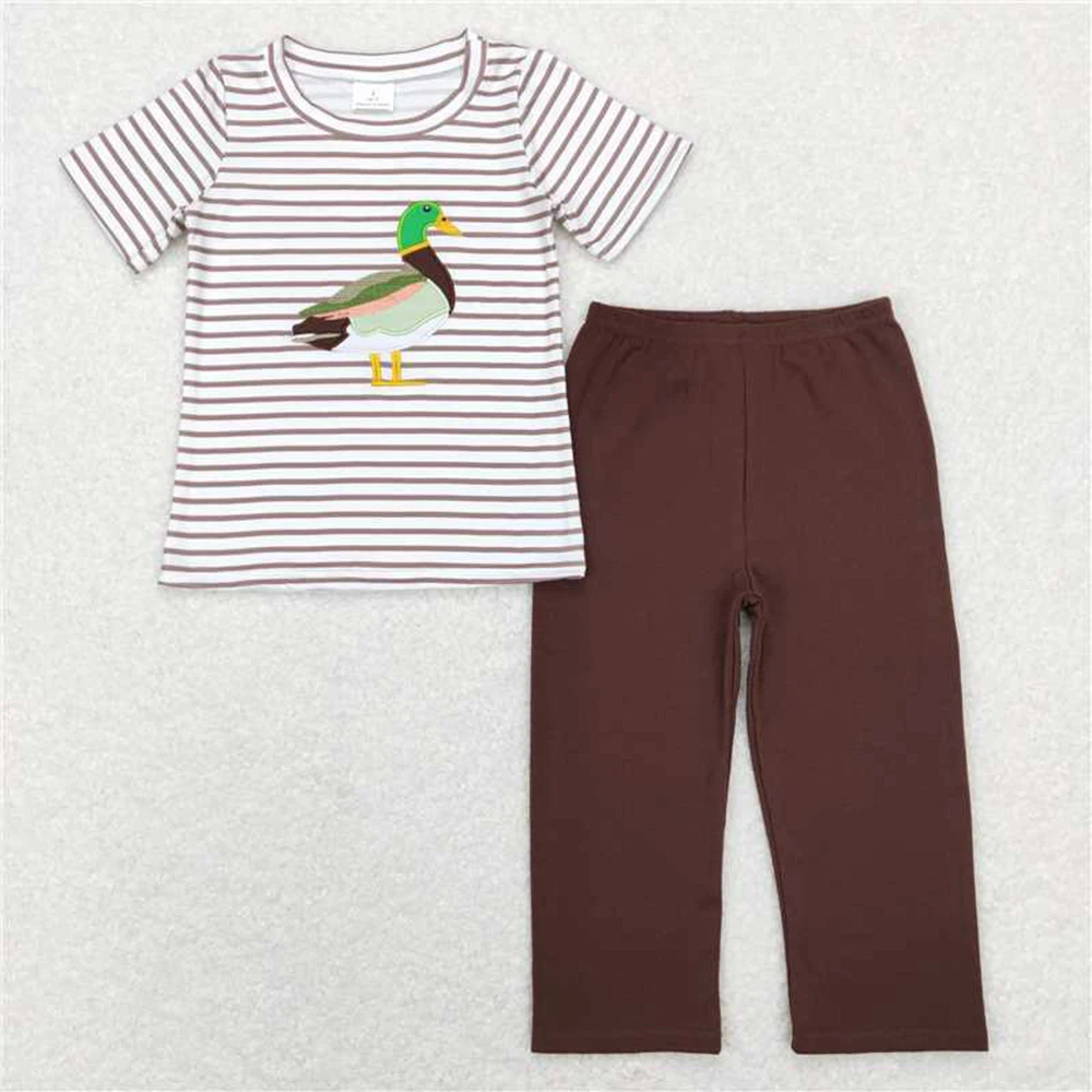 9.12 Baby Boys Duck Brown Tee Shirts Top Pants Clothes Sets