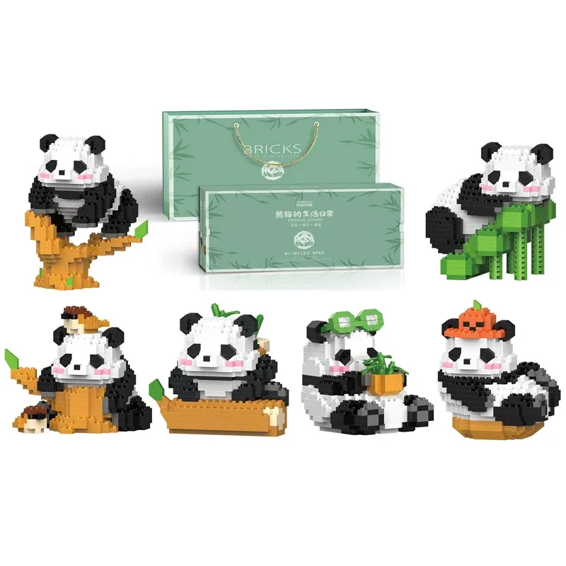Creative DIY Assemable Animal Cute MINI Chinese Style Animal Panda Building Block Educational Boy Toys For Children Model Bricks