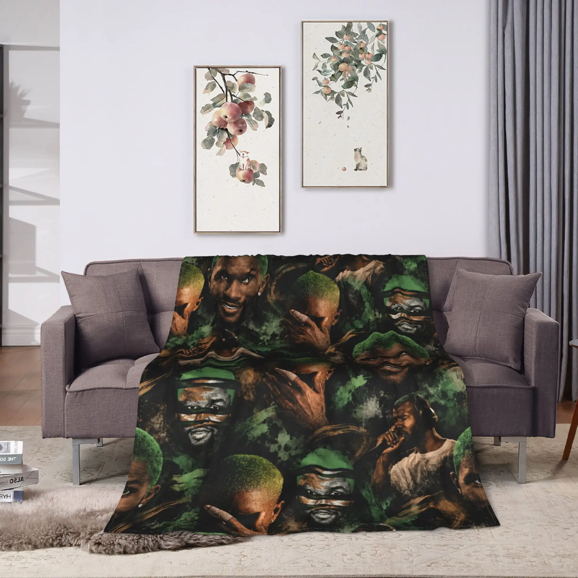 BLOND Print Blankets Rapper Frank Graphic Super Warm Novelty Plush Throw Blanket For Home Decor Flannel Bedspread Bed Cover