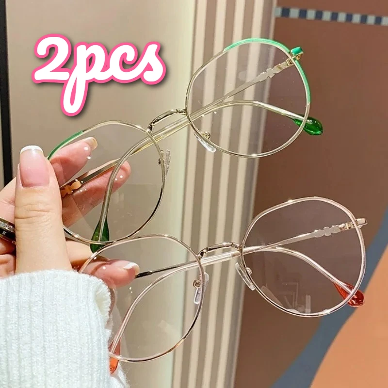 2/3/4pcs Classic Round Anti Fatigue Computer Glasses Unisex Daily All-match Eyewear