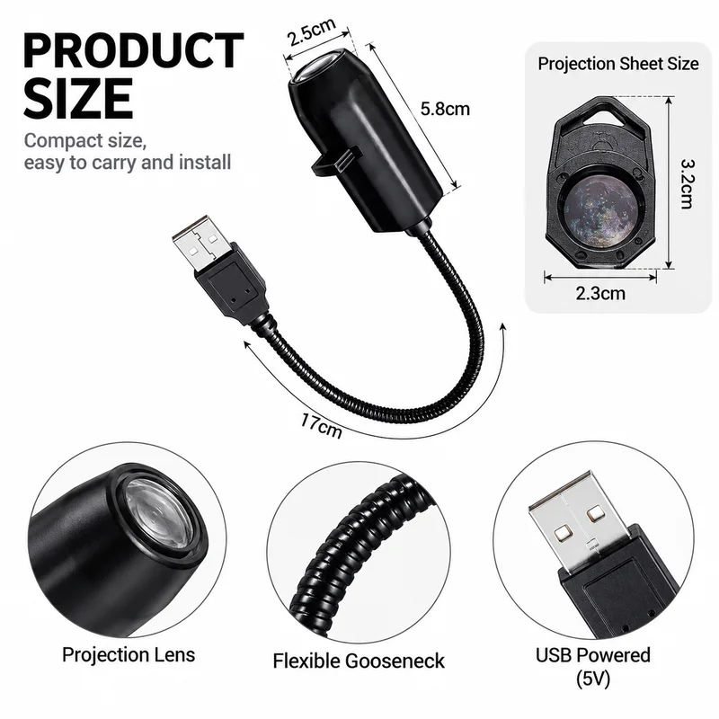 USB Moon Earth Ceiling Projection Atmosphere Light Starry Sky Lamp Night Light Romantic Bedroom Decor Galaxy Projector