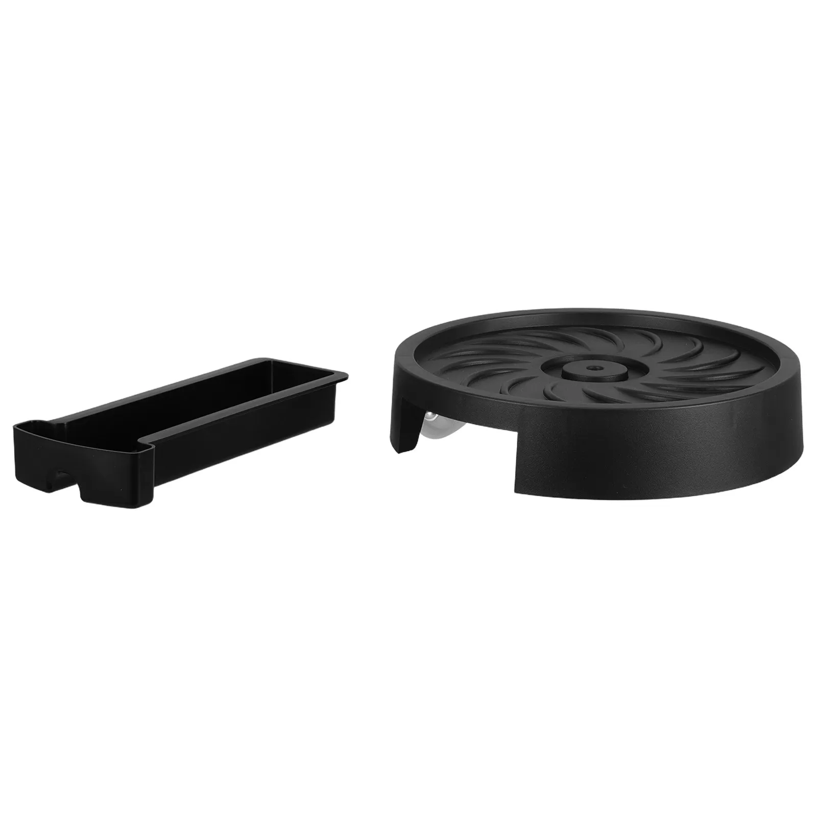 Plant Tray with Wheels 8.66 Inch Inner Diameter Black Round Drainage Channel Mobile Flowerpot Caddy Indoor Outdoor Balcony