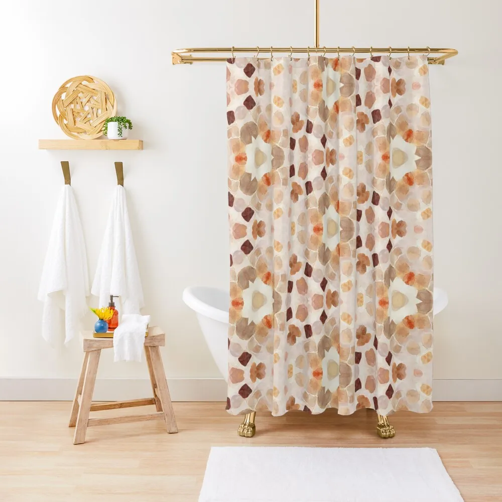 Neutral boho mosaic pattern Shower Curtain Bathroom And Shower Waterproof Bathroom Shower Curtain