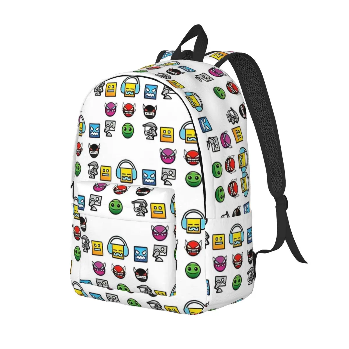 Geometry Dash Video Game Lover Backpack para crianças, escola estudantil Bookbag, mochila pré-escolar, jardim de infância com bolso, menino e menina