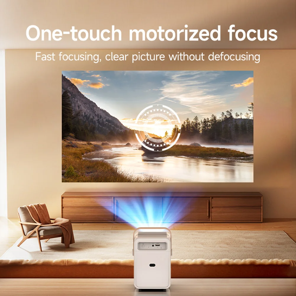 Intelligenter Mini Tragbarer Kabelloser Projektor Android 11 200 ANSI Lumen 4K Full HD Video Unterstützt Elektrischer Fokus mit WLAN Bluetooth 5 für Heimkino – Detail 4