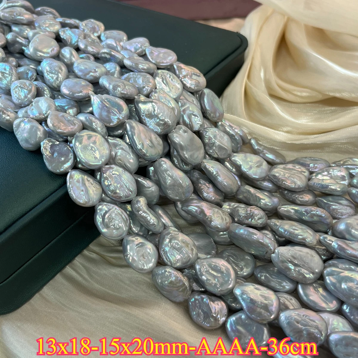 

13x18-15x20mmAAAA Genuine Natural Freshwater Pearl Gray Baroque Loose Bead Jewelry Make DIY Necklace Bracelet Women Wedding Gift