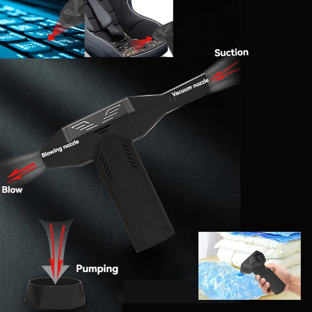 منفاخ هواء مدمج 140 120 40 مم منفاخ غبار تصميم محمول شحن USB قابل لإعادة الشحن لأنشطة النزهة