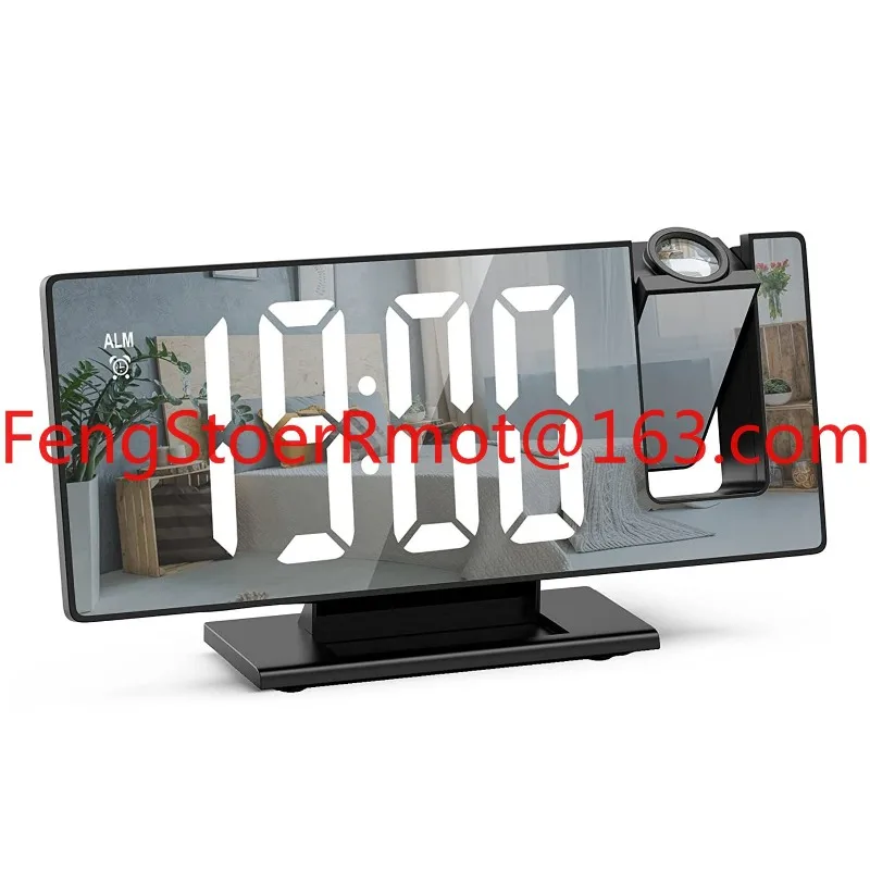 

Desktop electric digital projection mini lamp table mirror LED clock with time projector