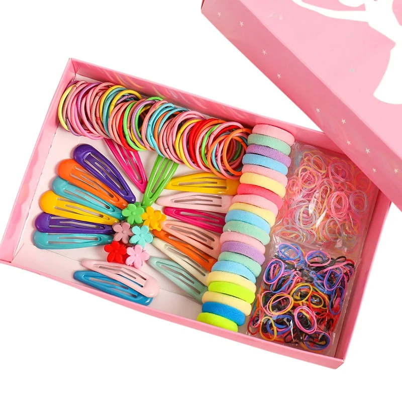 

Kids Girl Baby Summer Small Flower Catch Clip BB Clip Girl Hair Rope Rubber Band Hair Accessories Set