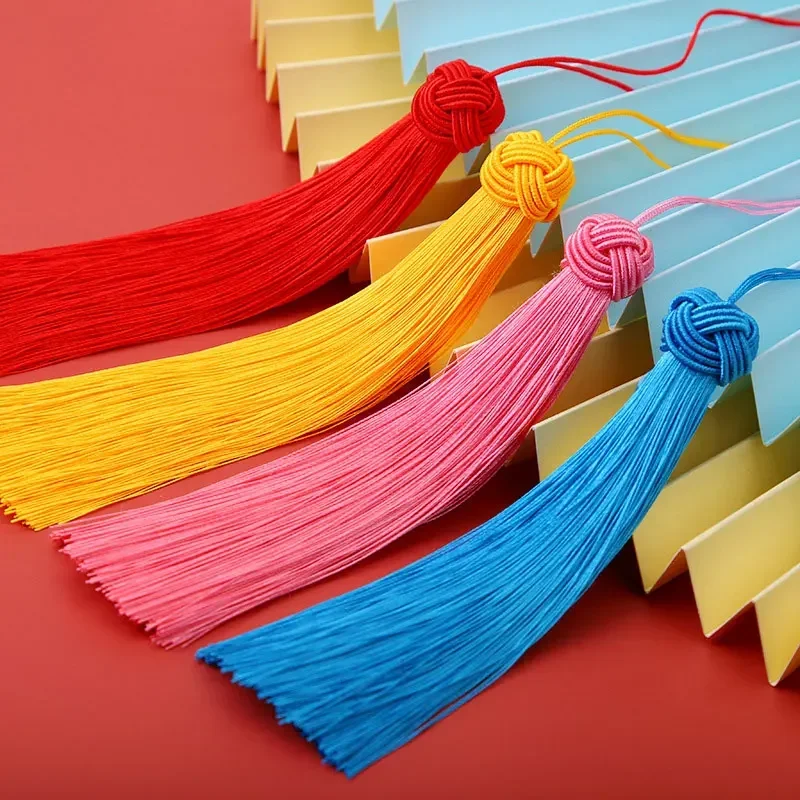 2-10Pcs 14cm Tassels with Pineapple Cap Silky Tassel Handmade Floss Bookmark Tassels with Loops for DIY Crafts Jewelry Making