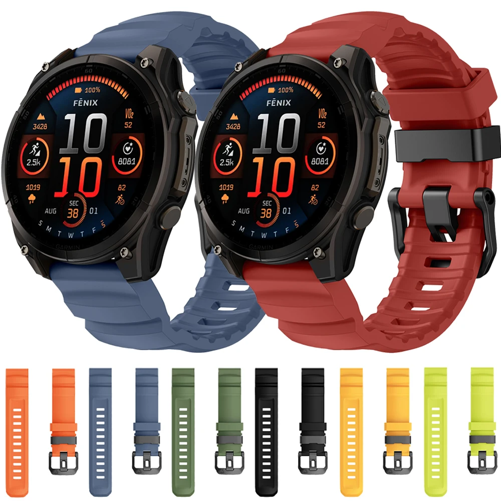 Garmin Quatix 8 51mm 47mm/Tactix 8/Fenix 8 E 7 7X Pro 6 /Forerunner 970 965 970対応 22mm 26mm クイックフィットストラップ スポーツアクセサリー