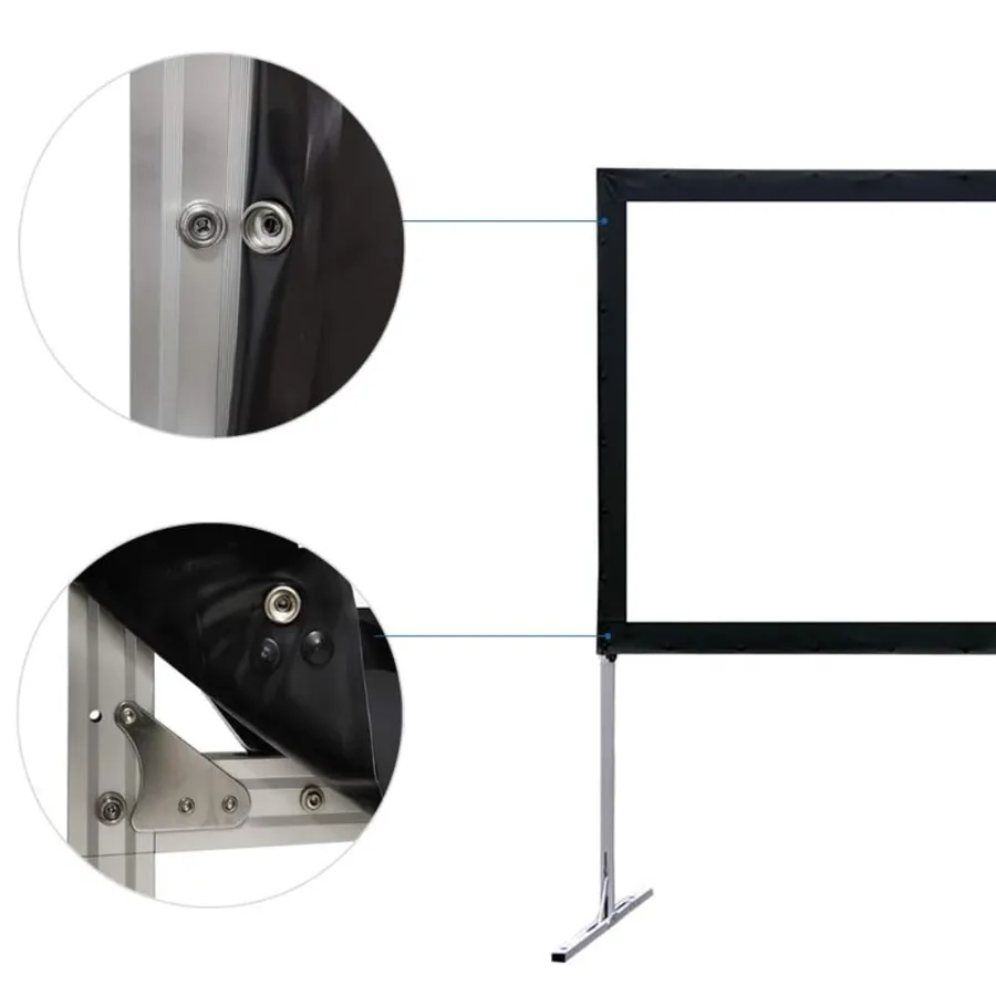 SCREEN PRO 144 Inch Outdoor Portable Fast Folding Projector Screen with Stand 16:9 4K Ultra HD 3D Movie Theater Cinema