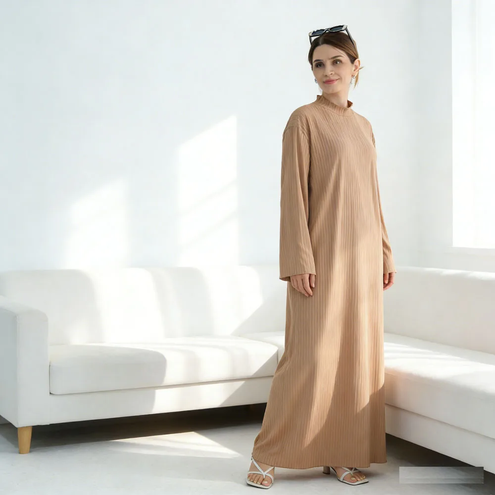 

Ramadan Dubai Knitted Abaya Kaftan Modest Women Muslim Dress Caftan Marocain Arab Robe Islam Clothing Jalabiya Femme Turkey Gown