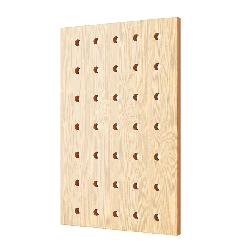 Natural Wood Wall Mounted Pegboard, Durable Wooden Hole Board For Home Living Room Entryway Storage Organization, Space Saving