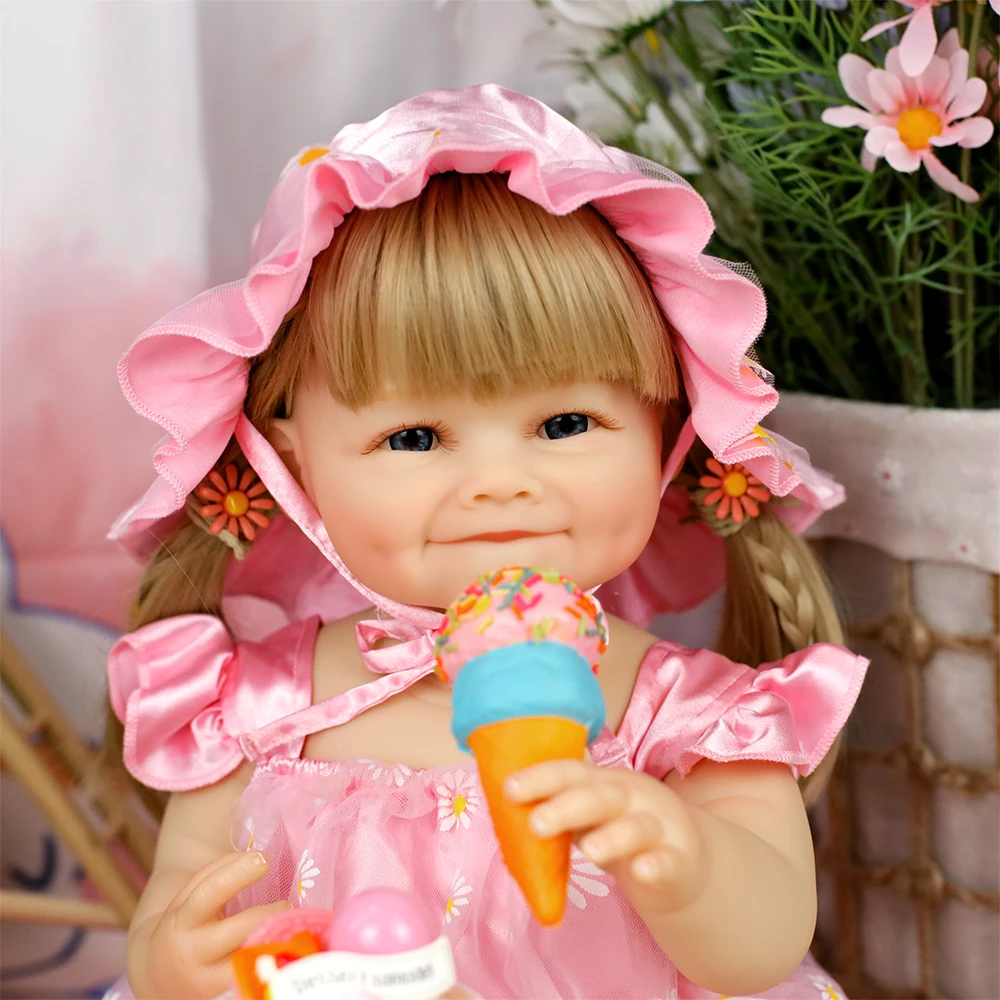 ตุ๊กตาเด็กผู้หญิงรีบอร์นขนาด 55 ซม. ทำจากไวนิลทั้งตัว กันน้ำ เหมือนจริง ผิวทาสีด้วยมือ งานศิลปะสะสมคุณภาพสูง ของขวัญคริสต์มาส