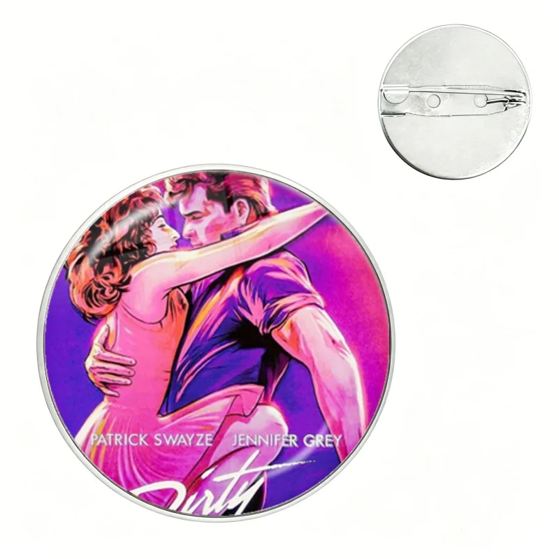 Vintage Film Classic Dirty Dancing Glass Button Pin Retro Movie Poster Brooch Badge Bag Accessories Decor Fans Collect Gifts