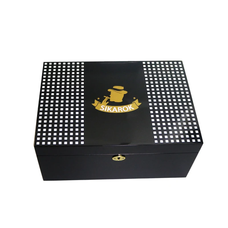 Cigar Humidor With Hygrometer Humidifier Cedar Wood Humidor Box Cigar Case Fit 100-120 Cigars Cabine