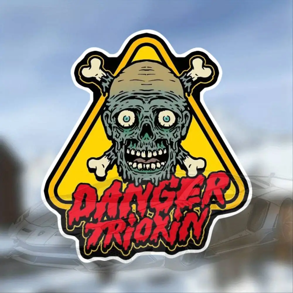 Zombie Caution Hazard Themed Durable Vinyl Sticker Decal For Cars Water Bottles Phones Waterproof Stickers For Decorating Car Wi