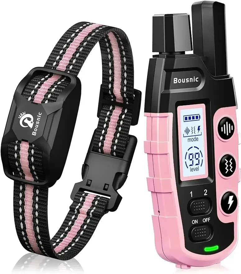 

Bousnic Dog Shock Collar - 3300Ft Dog Training Collar with Remote for 5-120lbs Small Medium Large Dogs Rechargeable Waterproof