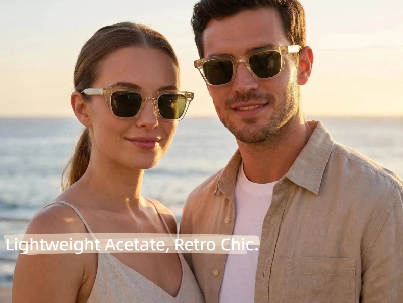 LumoGaze Retro-Sonnenbrille mit dickem Rahmen, rechteckig, UV400-Schutz für Damen, trendige Retro-Sonnenbrille aus hochwertigem Acetatfaser für Herren – Detail 6