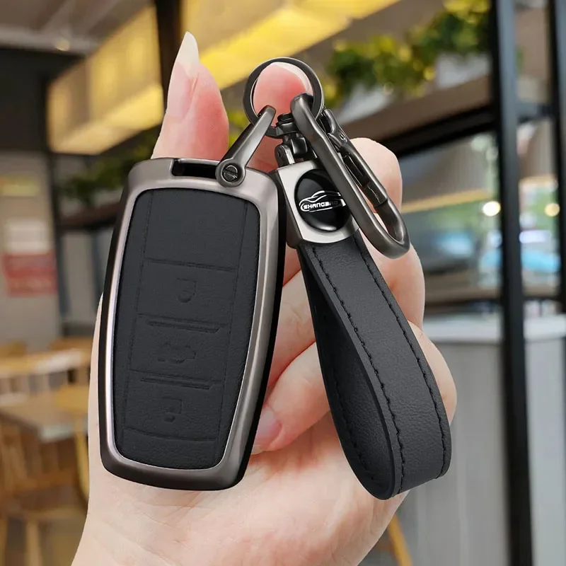 Zinc Alloy Car Key Case Cover Shell For Changan Ruicheng CC Yuexiang V7 CS55 CS75 Protective Keychain Buckle Bag Accessories