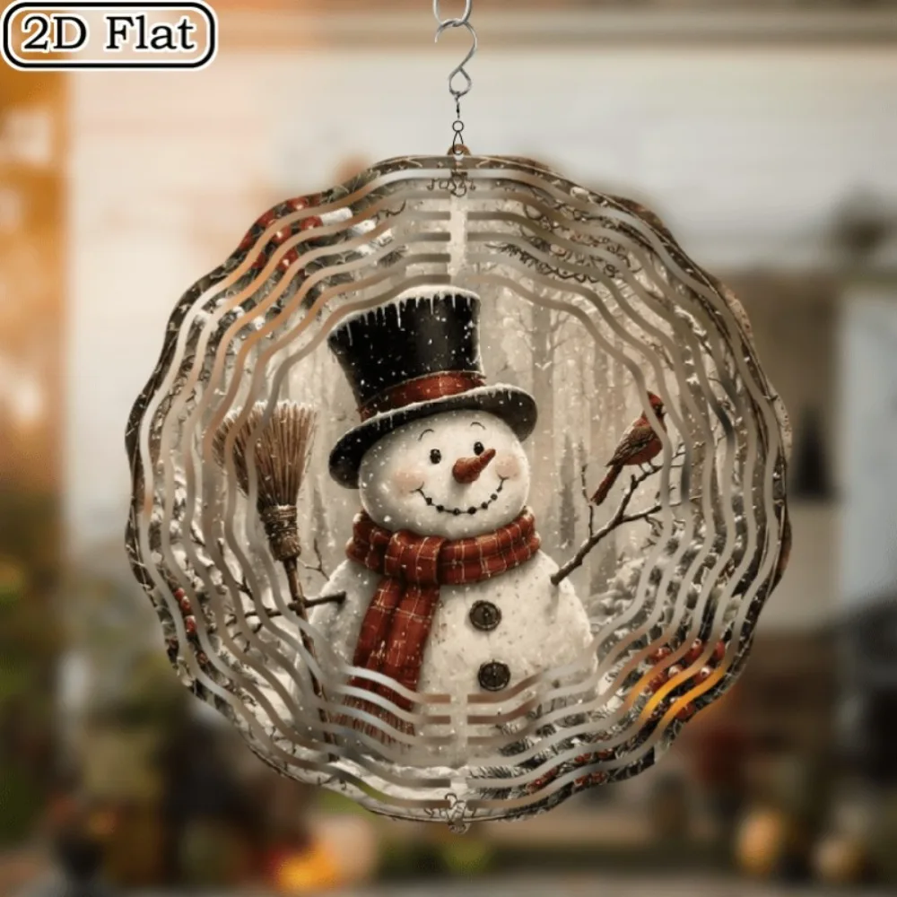 CIFBUY Wind Chime 360 Degree Rotating Snowman Bishop Wind Spinner Outdoor Winter Garden Yard Decor Holiday Ornament Gift