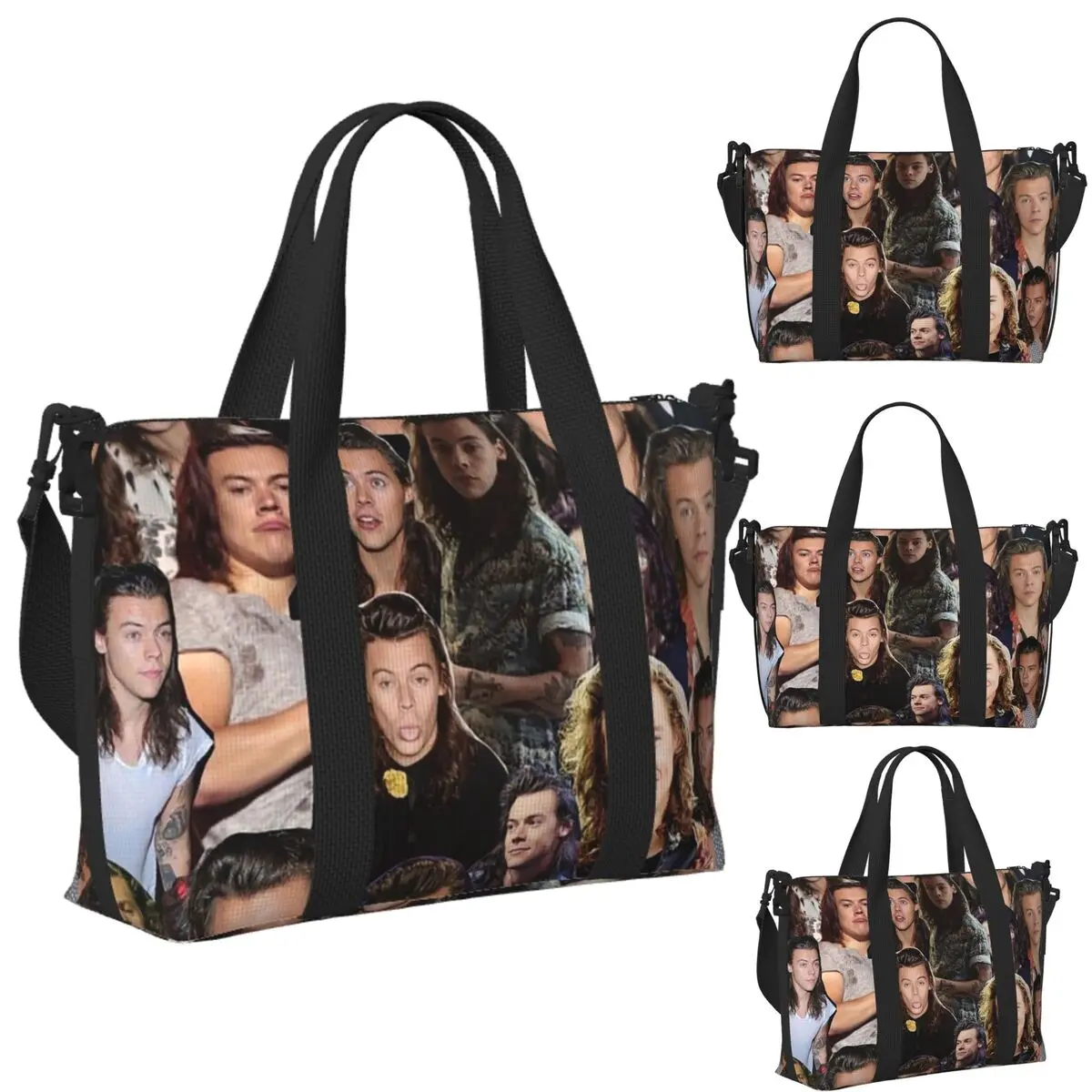 

Custom Harrystyles Beach Travel Bag Large Capacity Tote Bags for Gym Yoga Women Shopping Duffle Shoulder Bag