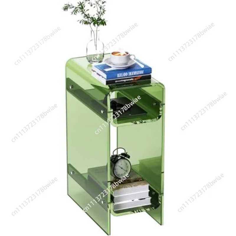 Accessible luxury acrylic side table colorful transparent living room furniture normcore style for home storage coffee table