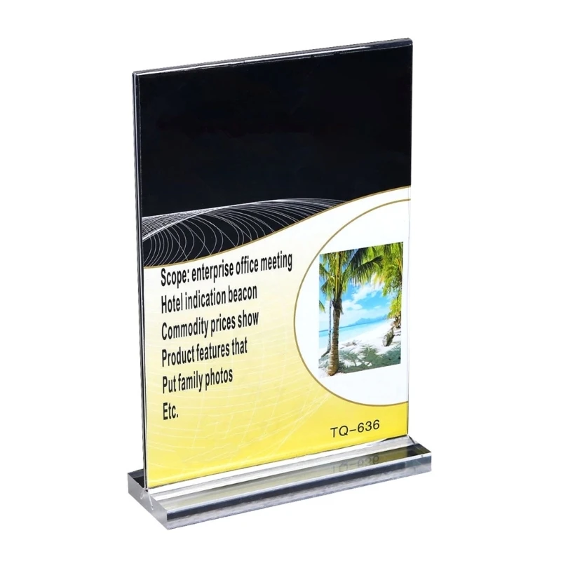  5 Pcs T-Shape Table Menu Display Stand Acrylic Sign Holder Display Sign Stand