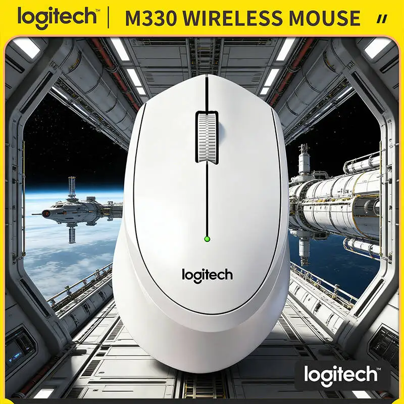 

Logitech M330 Wireless Silent Mouse 2.4GHz High Precision Ergonomic Grip Reliable for PC Mac Windows Office Home Laptop Study