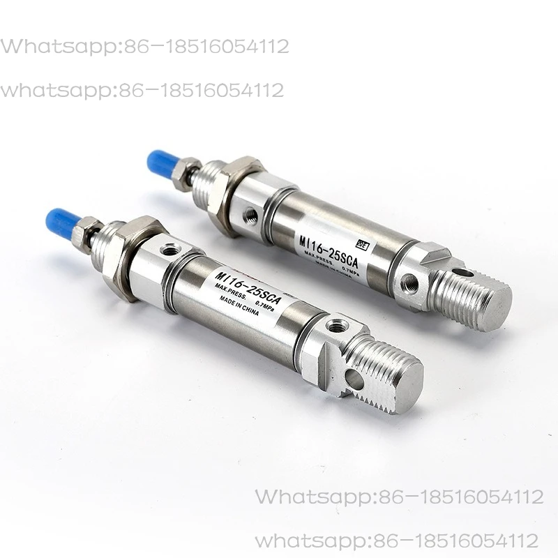 Adjustable Small Mini Cylinder Suitable for MI16-25SCA Small Pneumatic Component Double Acting Short Range Round Cylinder