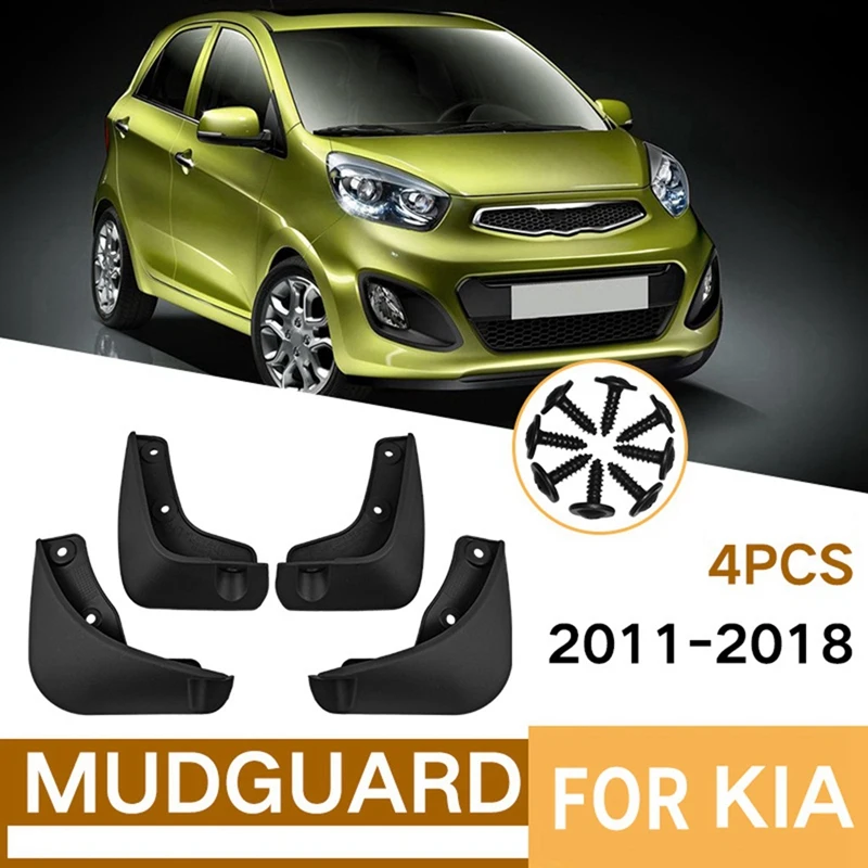 4Pcs Car Mud Flaps For Kia Picanto 2011-2018 Mudguards Fender Mud Guard Flap Splash Flaps Accessories