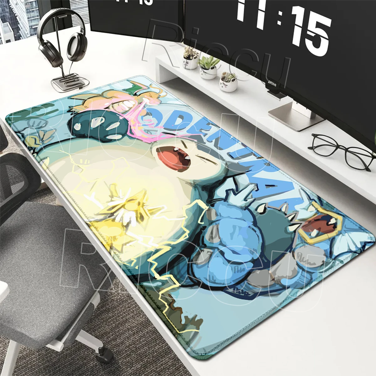 Mouse Pads Cartoon Anime P-Pokemon Snorlax Pattern Gaming Carpet AntiSlip Rubber Base Desk Mat for Computer Laptop PC Gamer Mat