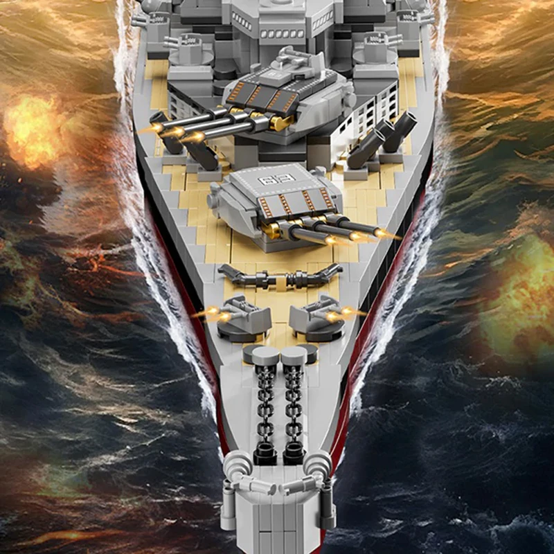 2228PCS 군사용 WW2 미주리 전함 블록 조립 세트 미국 전함 크루저 모델 컬렉션 전시 장난감 성인 및 어린이 선물