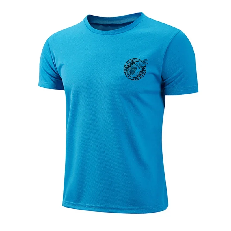 Hot Sales Men T-shirt Print Casual Exercise Short Sleeve Outdoor Sports Jogging Marathon Clothing Summer Quick-Drying Mesh Tees