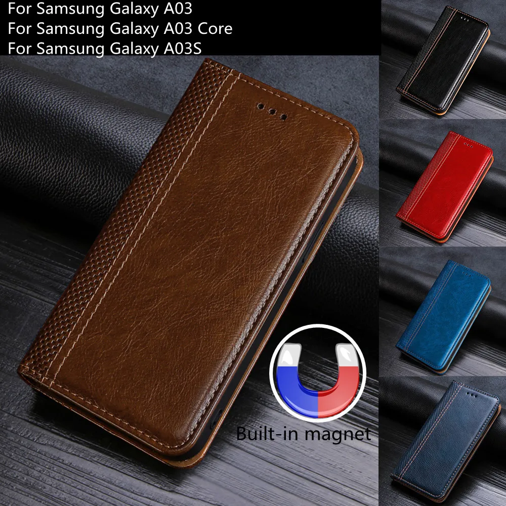 Per custodia Samsung Galaxy A03S Cover posteriore di lusso in pelle Fundas per Samsung A03 Core Galaxy A03 A 03 custodia Coque Pouch Capa