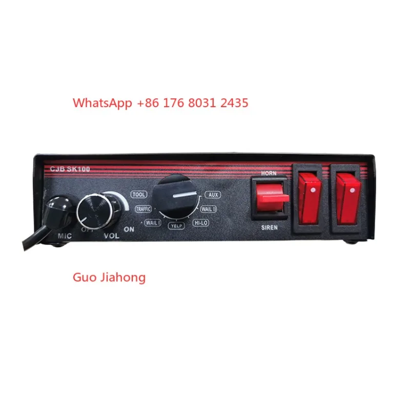 Multi-Function Red Blue LED Light Bar with Strobe Light Set& Siren Horn  12V/24V Emergency Kit