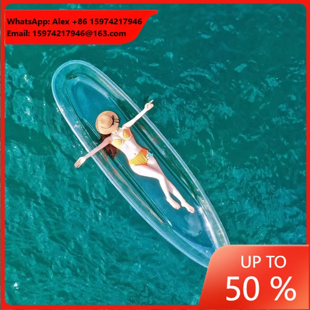 Transparent Crystal Kayak Reinforced Material Eco-Friendly 200kg Load Clear Kayaks