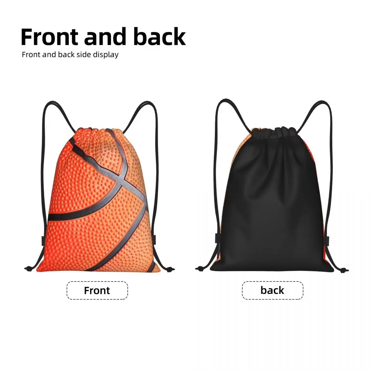 Custom Basketball Texture Drawstring Backpack Bags Women Men Lightweight Gym Sports Sackpack Sacks for Training