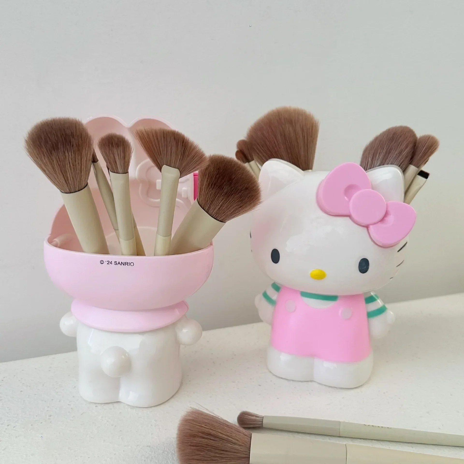 קופסת אחסון לכלי איפור של Hello Kitty Kuromi, מחזיק מברשות איפור My Melody חמוד, לחדר דורמיטוריום, לשולחן העבודה, לאחסון כניסה, מתנות