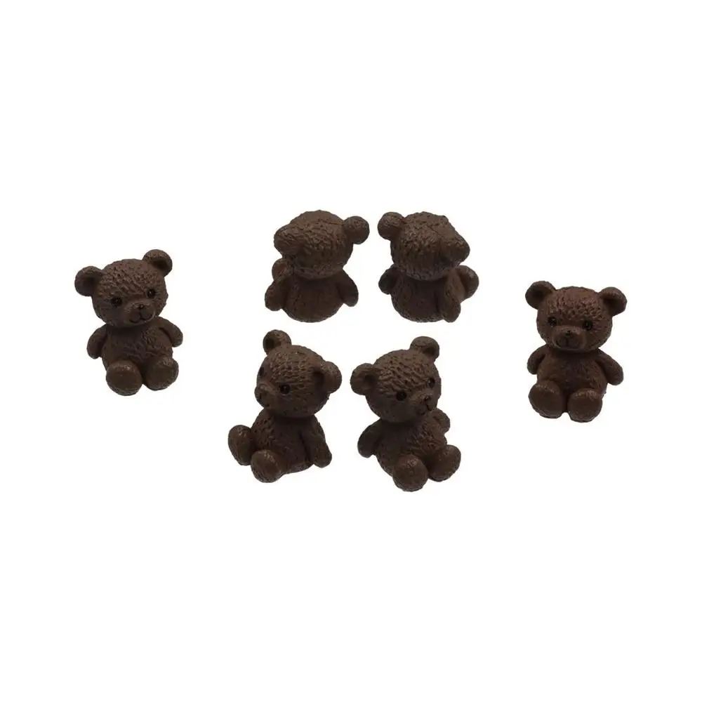 Garden Accessories Cute Miniature Bear Figurines Funny Mini Cartoon Animal Statue Handmade Plastic Bear Ornament Home