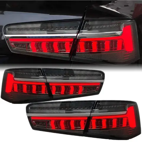 아우디 A6 C7 2012-2015 A6L LED 테일 램프 어셈블리 리어 브레이크 역방향 회전 신호 액세서리 용 자동차 테일 라이트