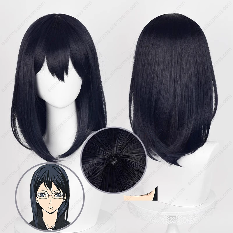 Anime Shimizu Kiyoko Cosplay Wig 46cm Long Blue Black Wigs Heat Resistant Synthetic Hair