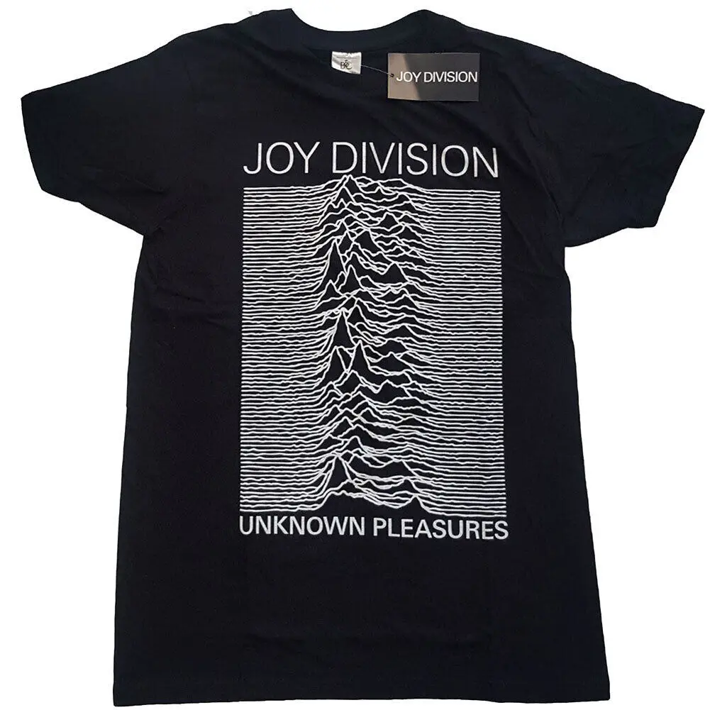 Men's Joy Division Unknown Pleasures White On Black Slim Fit T-shirt XX-Large