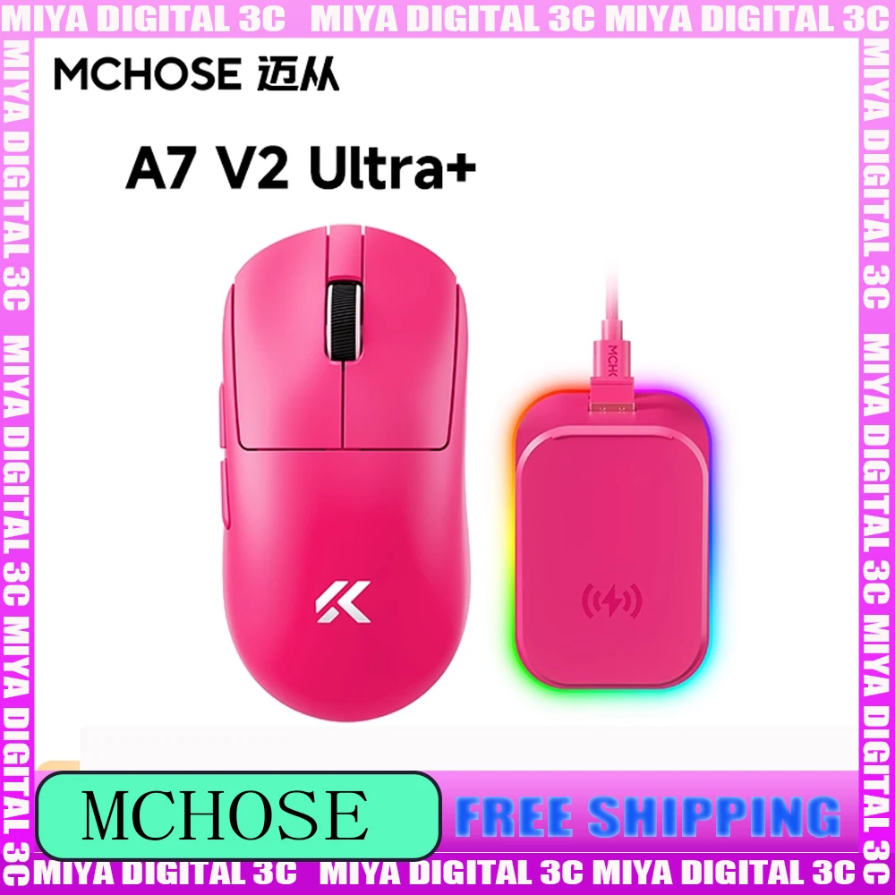 

MCHOSE A7 V2 Pro+ ULTRA+ Беспроводная мышь Bluetooth Трехрежимная PAW3950 TI Легкая 8K киберспортивная мышь Индивидуальные аксессуары для ПК Подарки